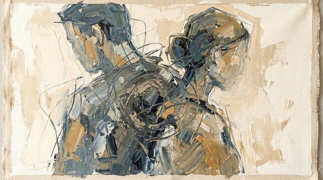 Abstract Representation of Human Conflict and Impact, Family Conflict Impact, Sad Child Family Crisis, Childhood Trauma Concept, 