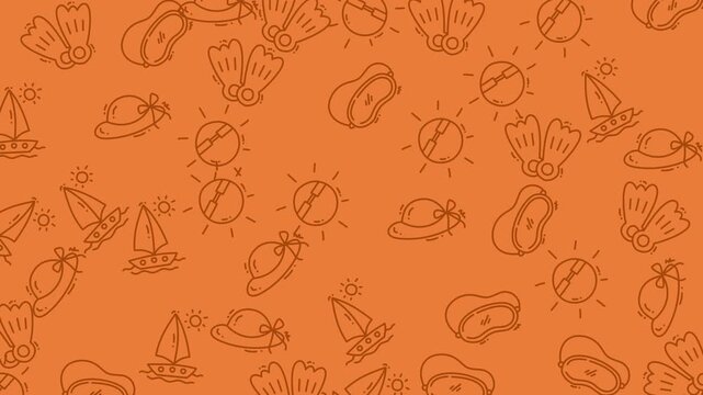 summer patten seamless looping with orange background