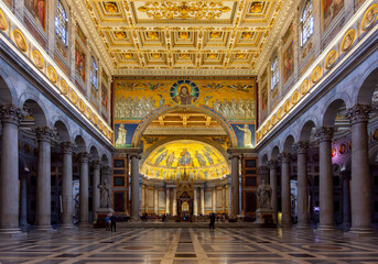 Obraz premium Interiors of Basilica of Saint Paul outside the Walls, Rome, Italy