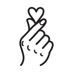Obraz premium Korean love sign. Finger love symbol icon