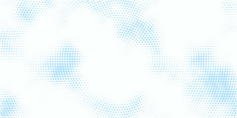 Fototapeta premium Cute baby blue comic style background featuring vintage halftone dots, ideal for baby shower cards, nursery designs, and celebration templates.