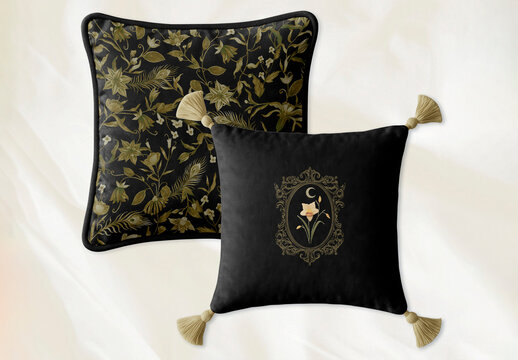 Elegant Floral Decorative Pillow Mockups PSD