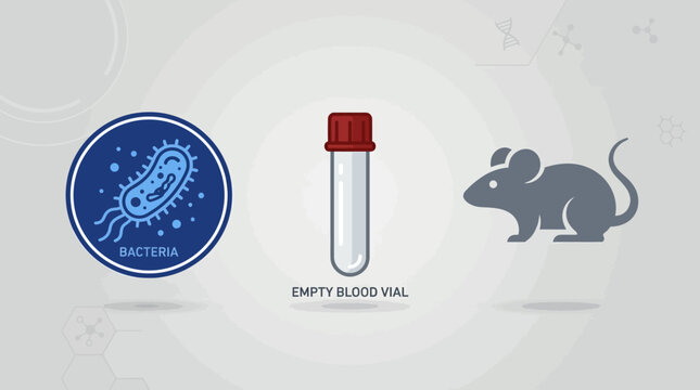 Medical Research: Bacteria, Blood Vial, and Laboratory Mouse