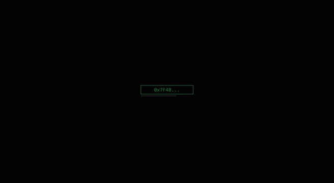 Digital loading bar progress animation with hexadecimal code animation