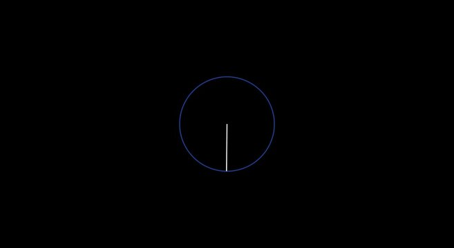 Digital radar scanner animation with rotating sweep line on animation