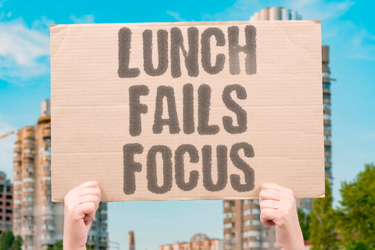 "Lunch Fails Focus" Poor school lunches reduce children's ability to focus during afternoon lessons. POOR. SCHOOL. LUNCHES. FOCUS. LESSONS.