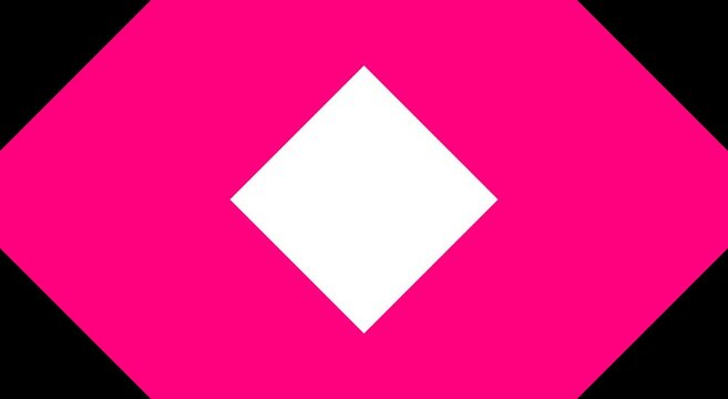 Dynamic neon diamond shape transition motion animation background loop
