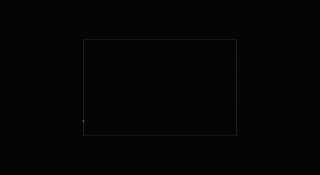 Minimalist thin white frame animation on black background, elegant glowing rectangle border, clean geometric motion graphic for video overlay