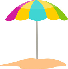 Obraz premium Beach Umbrella Summer Illustration
