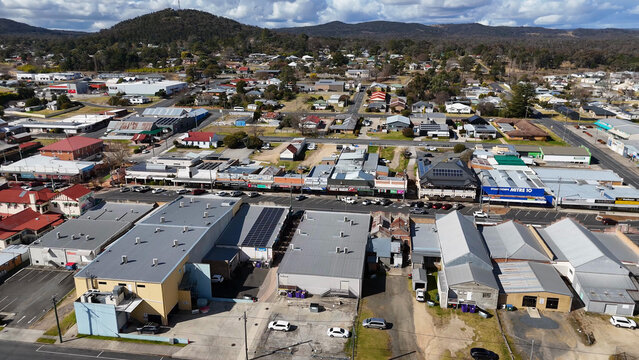 Aerial View of Commercial and Residential Buildings in Stanthorpe Queensland