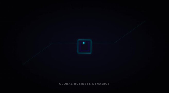 Global business dynamics: abstract digital growth chart motion animation
