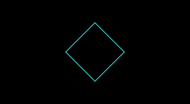 Glowing green diamond shape pulsing animation on black animation