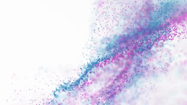 Abstract swirling purple and blue particles and smoke, dynamic motion graphics with glowing dust and ethereal cloud flow, perfect for visual effects and backgrounds.