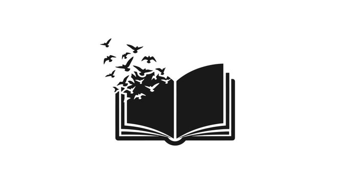 Open book with birds flying out.