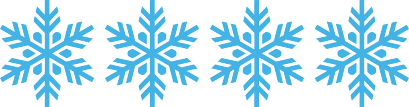 Snowflake Winter Season and Christmas Holiday Vector Icon Set
