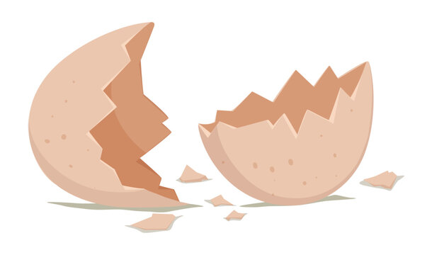 Breaking Free: The stark simplicity of a cracked eggshell symbolizes new beginnings and life's fragile essence. The image, devoid of detail, focuses on form and potential, suggesting rebirth.