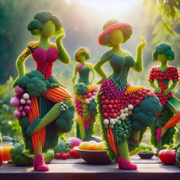 野菜で作られた女性②