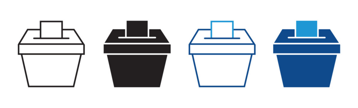 Suggestion Box Icon Set Vector Flat and outline Design Office Collection. Feedback Suggestion Box Symbol Pack.