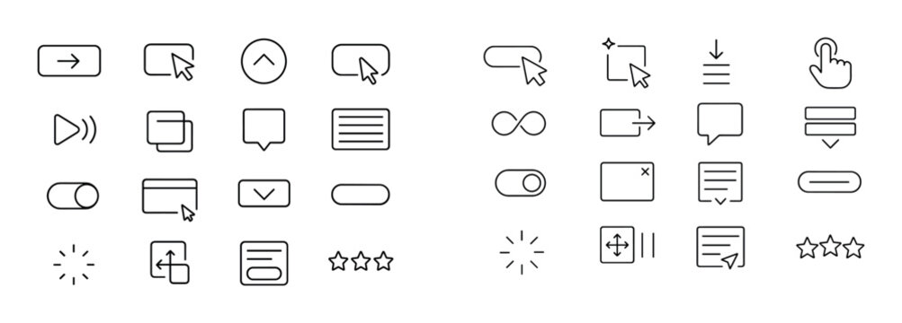 Cursor and control icons displayed on interface grid