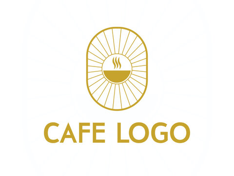 Vintage Sunrise Cafe Logo Symbol Brand Identity Restaurant Coffee Shop Design Vector Concept Idea