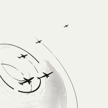 Airplanes flying in formation aerial.