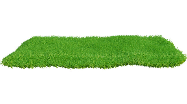 Artificial grass Patch, grass mat, Isolated on transparent background 