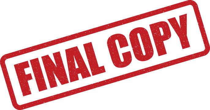 Red grunge stamp indicating the definitive final copy of a document, ready for official use