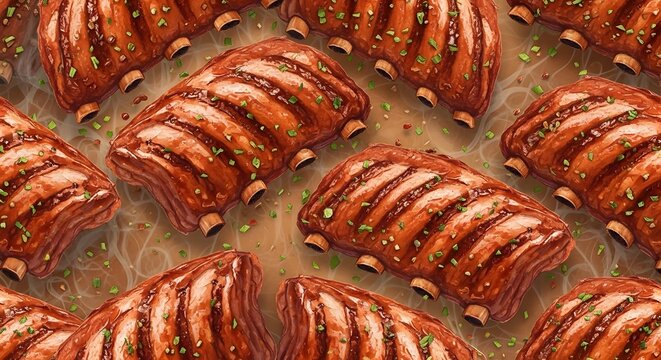 Grilled pork ribs with glaze pattern for a delicious summer cookout feast