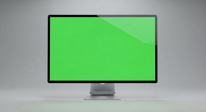 A green screen computer monitor displays on a table indoors
