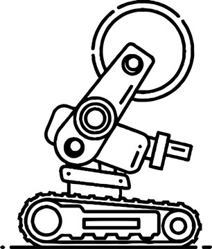 Industrial robotic demolition crawler machine icon