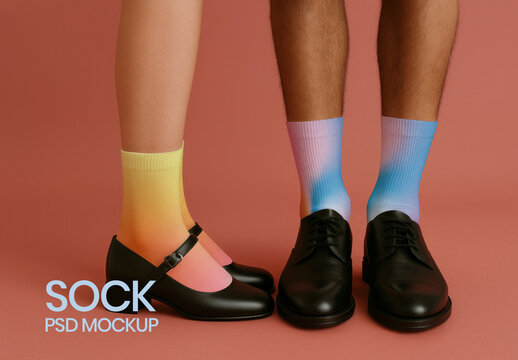 Colorful Socks Fashion Mockup PSD