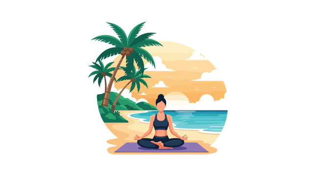 Tropical palm trees pixel art background with summer vibes