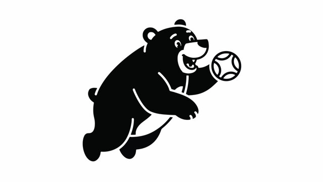 Black bear playing with soccer ball.