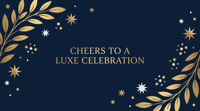Luxury celebration with gold decorations and drinks at a party