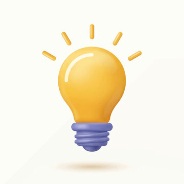 A glowing yellow light bulb with rays emanates brightly indoors.