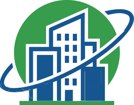 Minimalist Icon of a Connected Local Community Hub