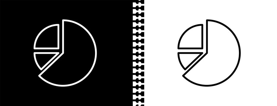 graph pie UI outline icon in black and white mode - business and analytics collection. 