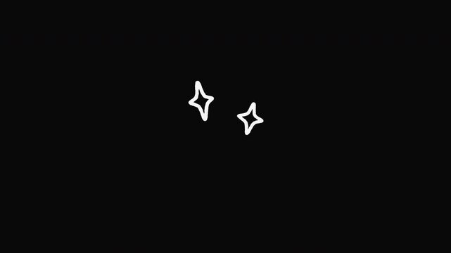 Two hand-drawn sparkles with three motion variations.
