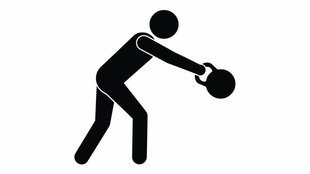 Person lifting kettlebell exercise fitness.
