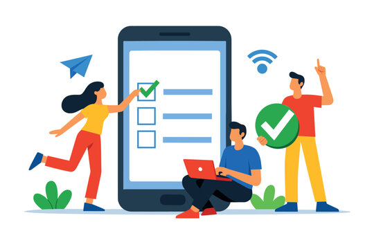 Online Voting on Smartphone with Ballot and Check Mark