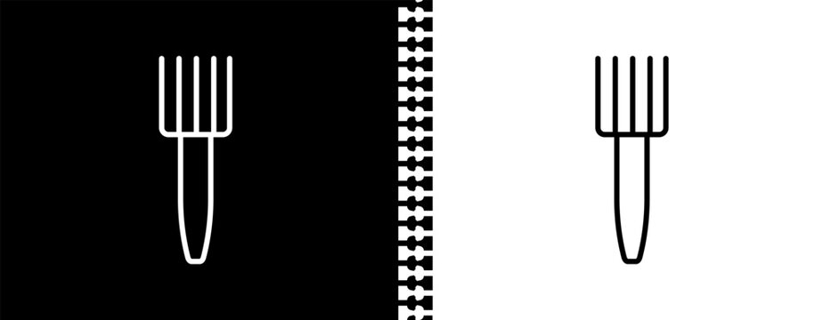salad fork UI outline icon in black and white mode - bistro and restaurant collection.