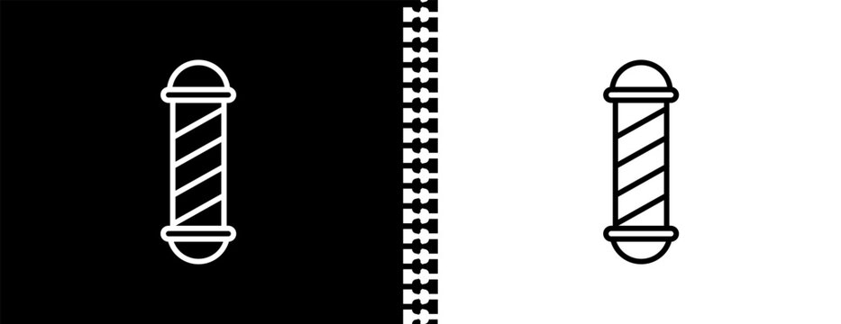 barber shop UI outline icon in black and white mode - beauty collection.