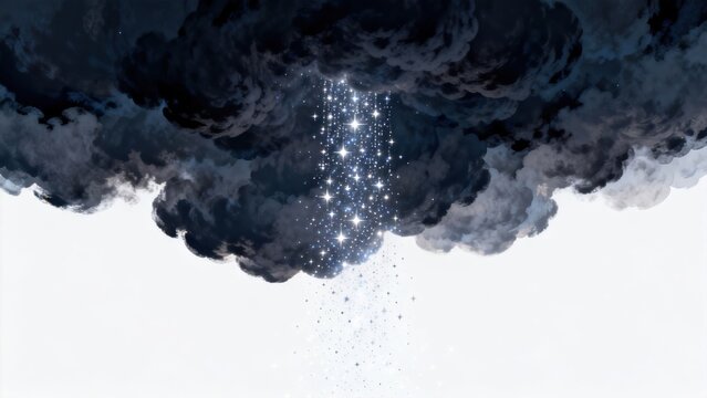 Dark cloud with shining stars
