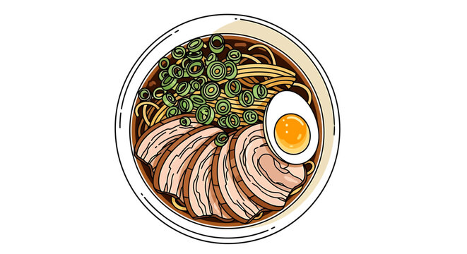 Delicious bowl of ramen noodles.