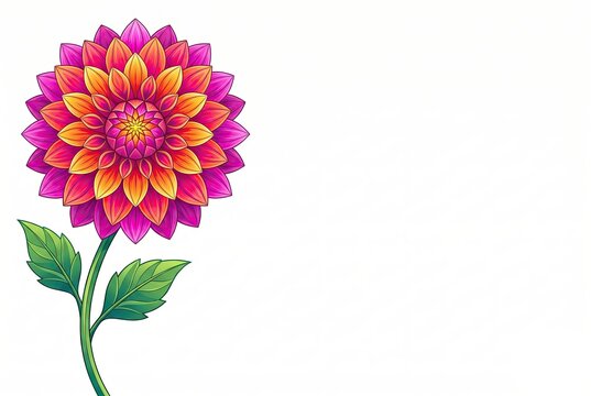 Generated AI Set Photos Vibrant Dahlia Flower Blossom Isolated On White Background Majestic Floral Headliner