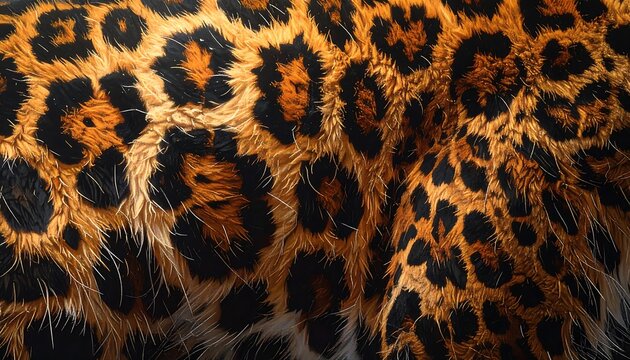 Detailed Leopard Fur Pattern Covering Curved Animal Body in Natural Light
