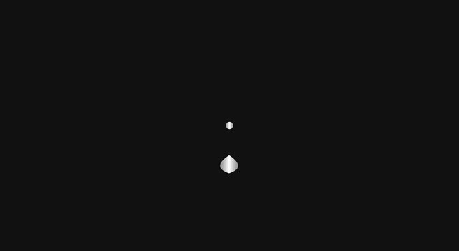 Minimalist abstract motion with rotating silver sphere and dot animation