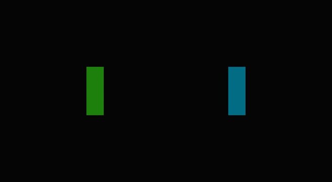 Minimalist abstract motion with shifting green and blue animation