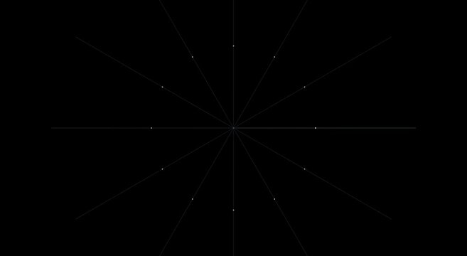 Minimalist animation white loading spinner rotating on black background