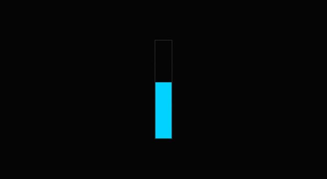 Minimalist blue vertical loading bar animation on black animation